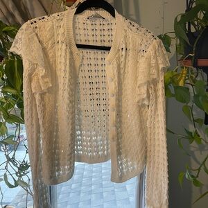 Elegant White Lace Cardigan